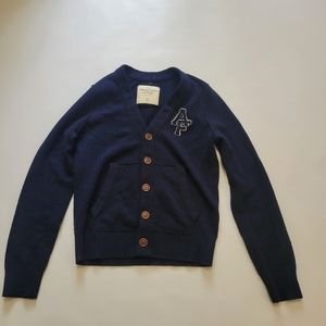 Abercrombie and Fitch men's navy blue cardigan medium